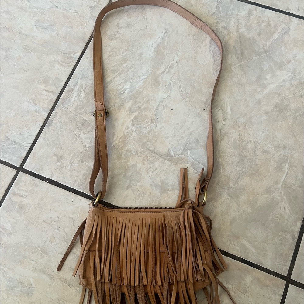 Cut n Paste Leather Fringe Shoulder Purse